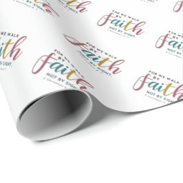 Papel De Presente Elegante Roteiro Para Nós Andamos Por Fé, Não Por 