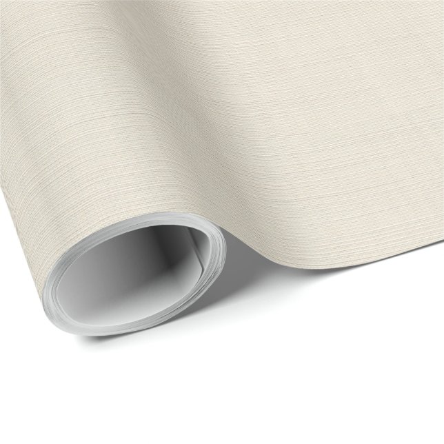 Papel De Presente Elegante Simples de Textura de Creme Linen Beige (Ponta do rolo)