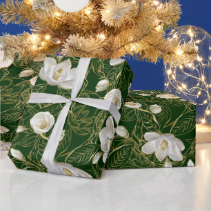 Papel De Presente Elegante Southern Magnolias Art Nouveau Patterno