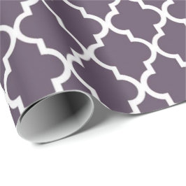 Papel De Presente Elegante, tenda, elegante quatrefoil roxo escura
