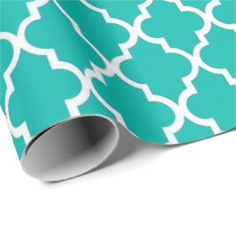 Papel De Presente Elegante, tenda, elegante quatrefoil teal