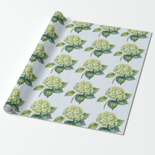 Papel De Presente Elegante Trendy Watercolor Hydrangea Floral