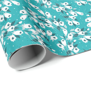 Papel De Presente Elegante Tulip Flower Pattern Botanical Art Design