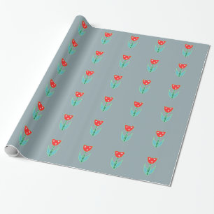 Papel De Presente Elegante Tulip Sem Olho Padrão Floral Primavera