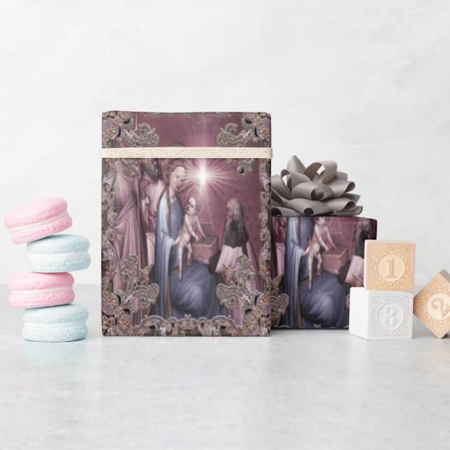 Papel De Presente Elegante Um Rei é Nascer Bebê Jesus Natal (Chá de bebê)