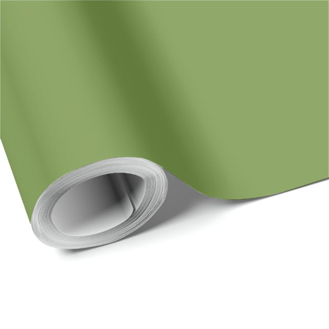 Papel De Presente Elegante Verde Sólido de Natal  (Ponta do rolo)