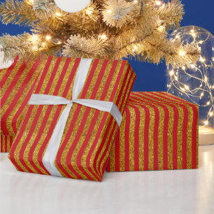Papel De Presente Elegante vermelho dourado estribo festivo