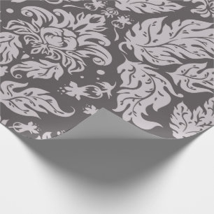 Papel De Presente Elegante Vintage Barroco Damask