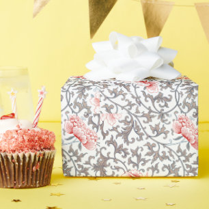 Papel De Presente Elegante Vintage Botânico em Cores Neutras