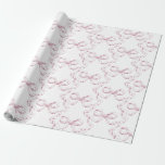 Papel De Presente Elegante Vintage Girly Preppy Toile - Arcos cor-de<br><div class="desc">Vintage ilustra uma gravata arco feita em tons cor-de-rosa,  tradicional e clássica,  mas tenda e estética de pré-disquete,  para aniversários,  solteira,  Natal rosa,  chá de panela,  chá de fraldas e muitas outras ocasiões.</div>