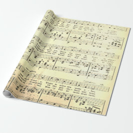 Papel De Presente Elegante Vintage Sheet Music Notes Sepia Beige