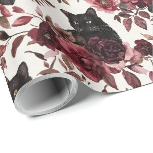 Papel De Presente Elegante Watercolor Halloween Floral