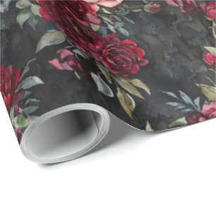 Papel De Presente Elegante Watercolor Halloween Floral