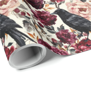 Papel De Presente Elegante Watercolor Halloween Floral