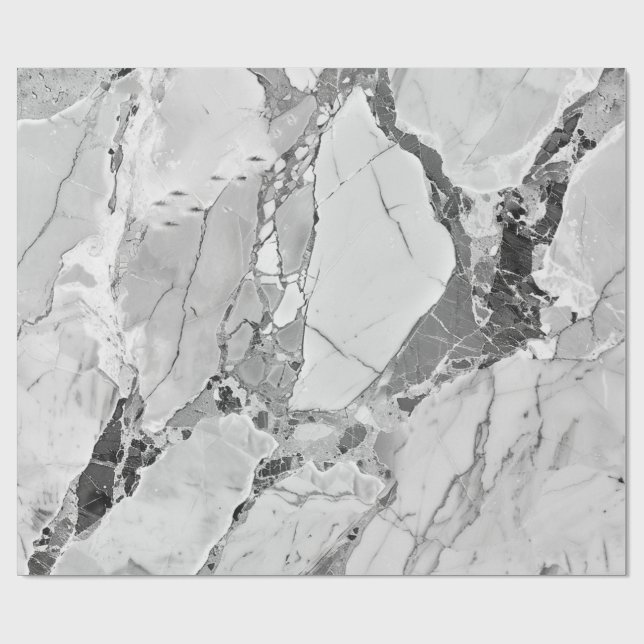 Papel De Presente Elegante Whirls Cinza 'Twilight Marble Fantasy' Ma (Aberto)