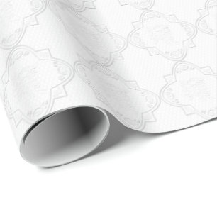 Papel De Presente Elegante White Lace