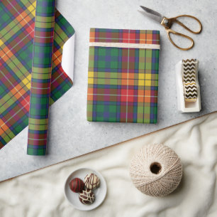 Papel De Presente Elegante Xadrez Clan Buchanan Tartan