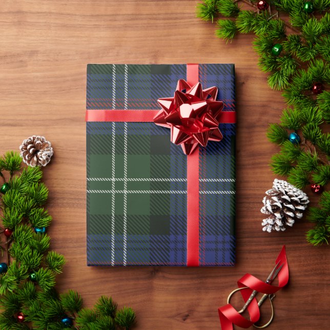 Papel De Presente Elegante Xadrez Clan Sutherland Rustic Tartan (Presente de Natal)