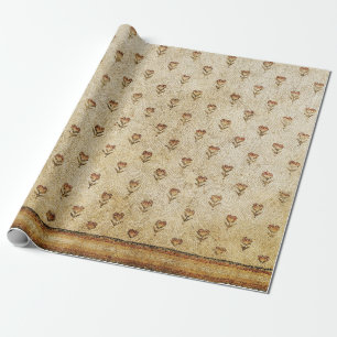Papel De Presente ELEGANTES FLORES DE MOSAICO BIZANTINO SIMPLES Anti