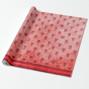 Papel De Presente ELEGANTES FLORES DE MOSAICO BIZANTINO SIMPLES Rosa