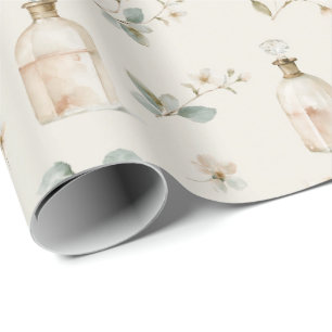 Papel De Presente Elegantes Frascos de Perfume e Água de Cerejeiras