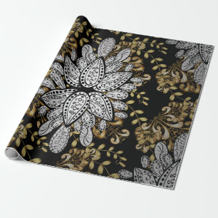 Papel De Presente elemento ouro sobre fundo preto. Ouro preto f