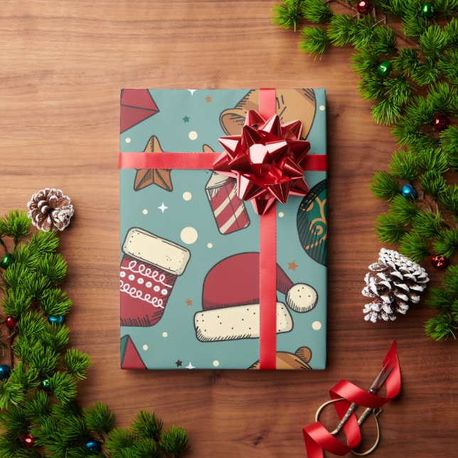 Papel De Presente Elementos de Natal  (Presente de Natal)