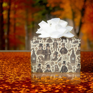 Papel De Presente Elementos do Natal clássico Carol Brown