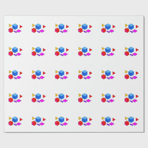 Papel De Presente Elementos Geométricos Abstratos para Minimalista