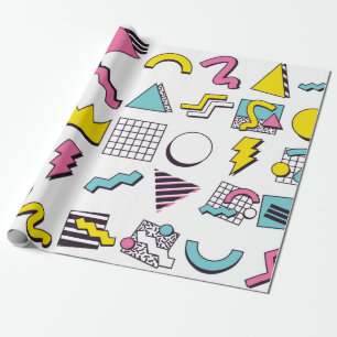 Papel De Presente Elementos Pop Memphis Design