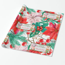 Papel De Presente Elephant e Deer Personalizam Texto e Nome