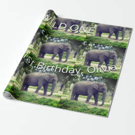 Papel De Presente Elephant Wild One Birthday Pattern Art