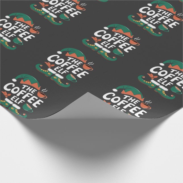 Papel De Presente Elf Café Engraçado Natal Elf Coffeine Lover (Ponta)