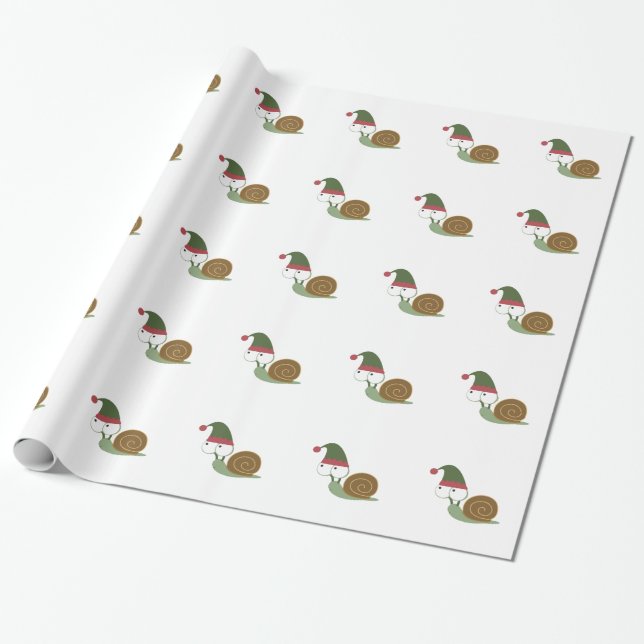 Papel De Presente Elf de Natal de Caracol (Desenrolado)