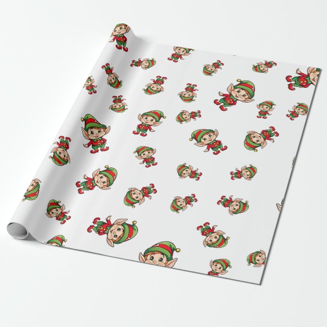 Papel De Presente Elf Natal Festivo (Desenrolado)