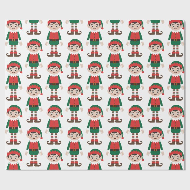 Papel De Presente Elfo de Natal Elegante  (Aberto)