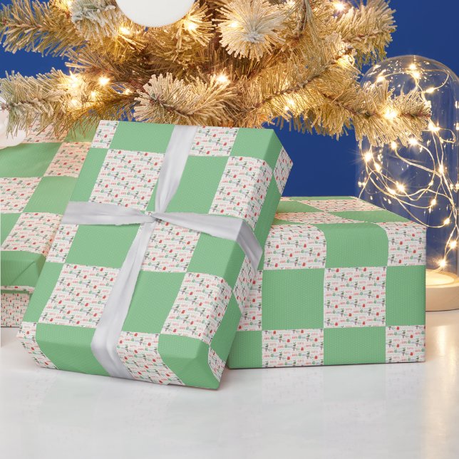 Papel De Presente Elfos de Natal Com Bolinhas (Feriados)