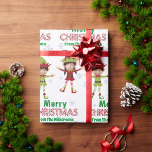Papel De Presente Elfos Divertidos Fotos Personalizadas para Criança