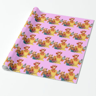 Papel De Presente Elsie, a vaca e a filha Beulah - É o tempo do bolo