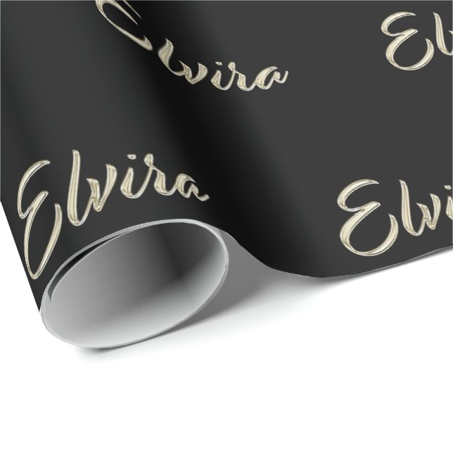 Papel De Presente Elvira white gold Handwriting Geschenkpapier (Ponta do rolo)