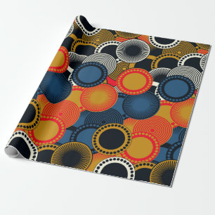 Papel De Presente em círculos geométricos de padrão uniforme com