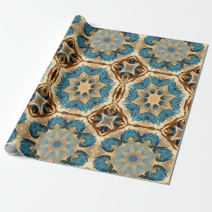 Papel De Presente Em forma de estrela Deco,Azul e Marrom
