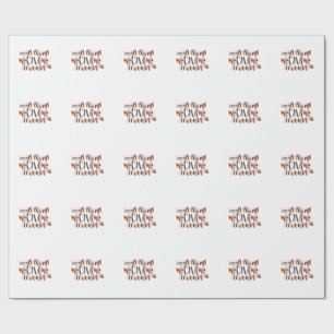 Papel De Presente Em Todas As Coisas Dá Aos Obrigados Uma Pumpkin De