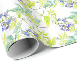 Papel De Presente Embalagem de cor da água roxa floral botânica
