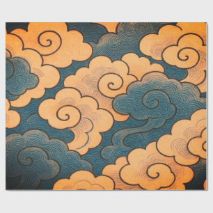 PAPEL DE PRESENTE EMBALAGEM DE PRESEN TES NUVENS JAPONESAS 