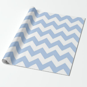 Papel De Presente Embalagem de presente de Zigzag Azul Claro e Branc