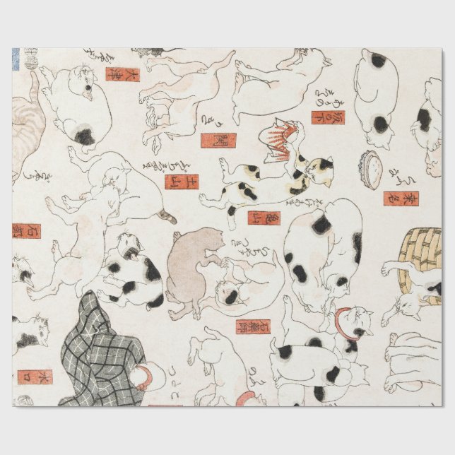 Papel De Presente EMBALAGEM DE PRESENTE Gatos (1847-1850) IMPRESSÃO  (Aberto)