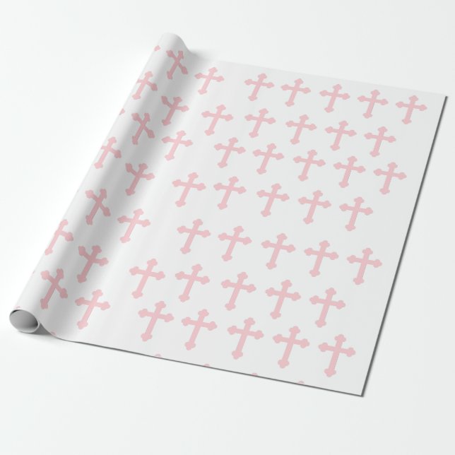 Papel De Presente Embalagem para presente Cross Rosa (Desenrolado)