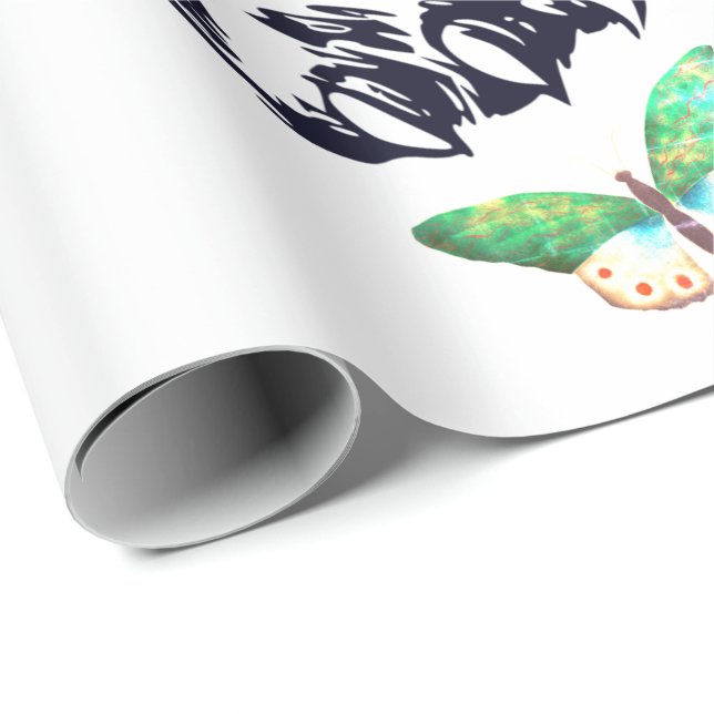 PAPEL DE PRESENTE EMBALAGENS DE TIGRE DE PAPEL E CORAÇÃO (Ponta do rolo)