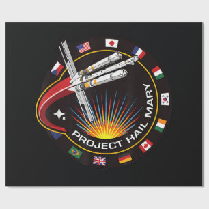Papel De Presente Emblema de Missão Espacial